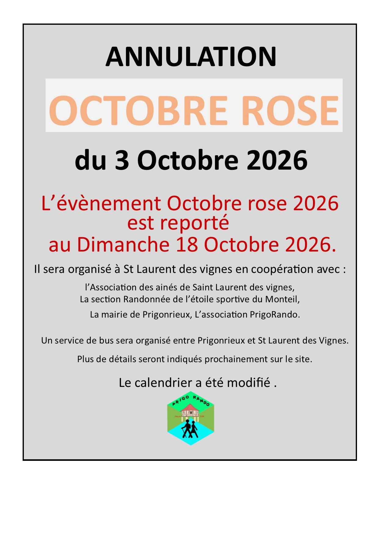 Annulation octobre rose 2026